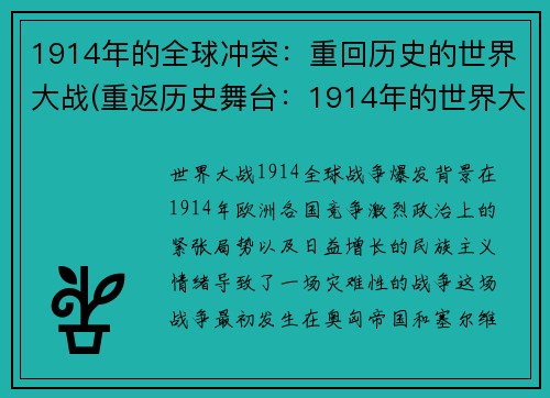 1914年的全球冲突：重回历史的世界大战(重返历史舞台：1914年的世界大战再战全球)